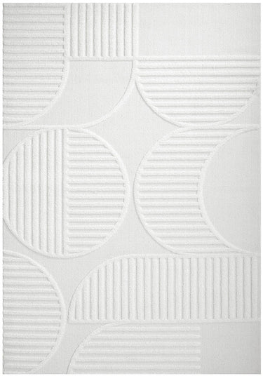 Lotus Leo White Modern Geometric Pattern Rug